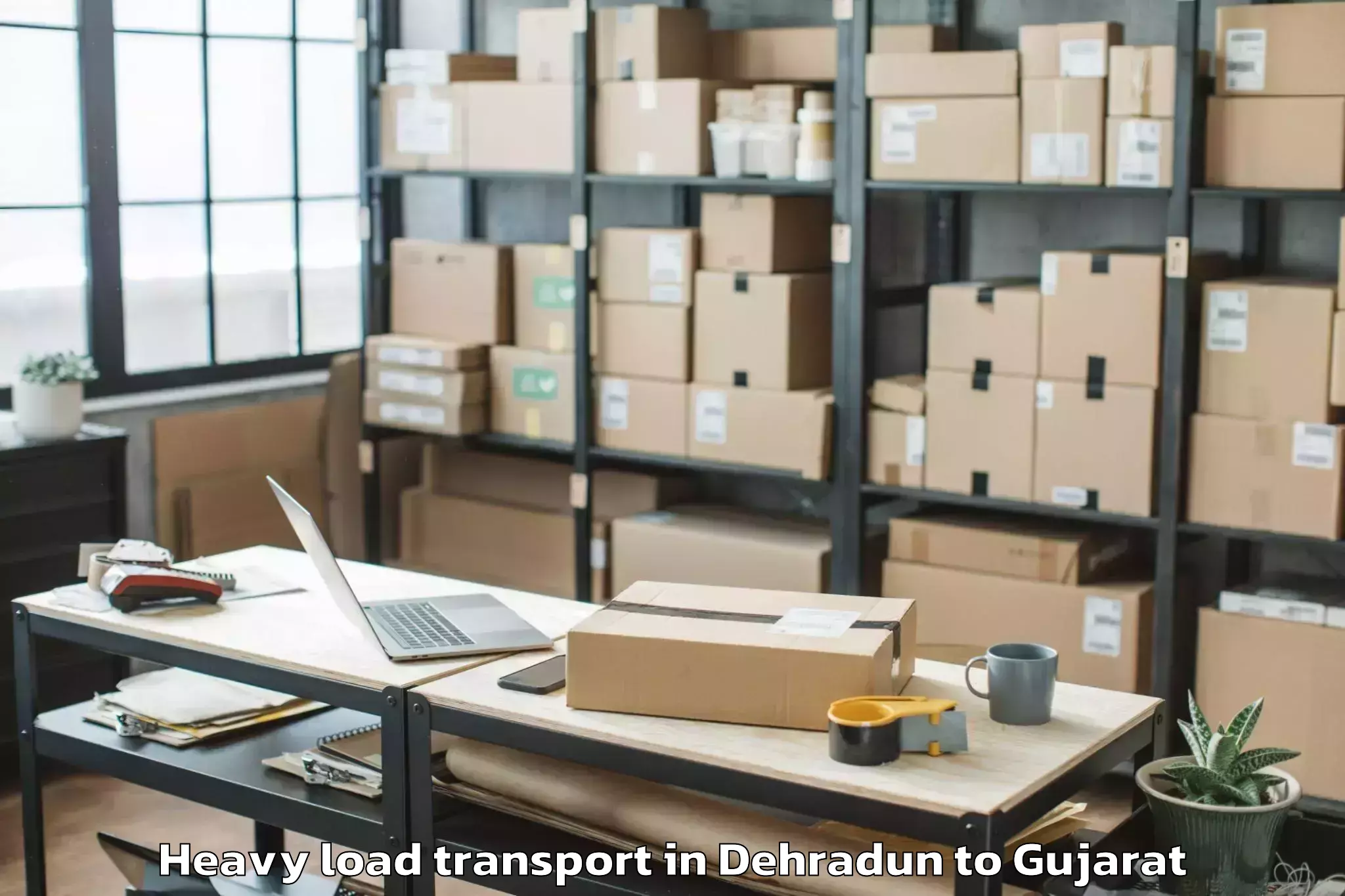 Easy Dehradun to Modasa Heavy Load Transport Booking